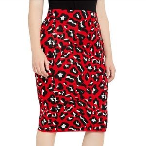 Eloquii leopard print knit pencil skirt new!